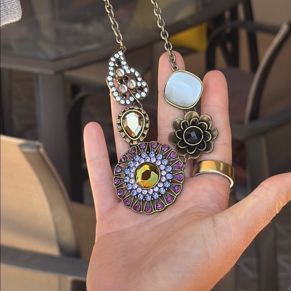 Elegant Multi-Color Statement Necklace